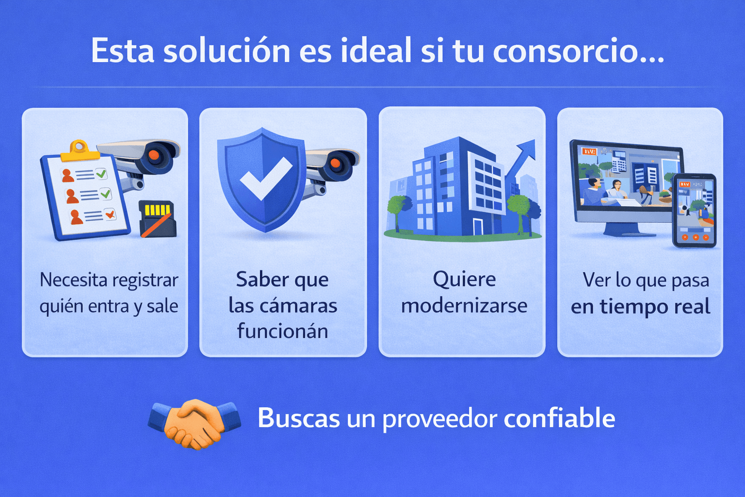 Sistema de videovigilancia para consorcios instalado por BureauCorp